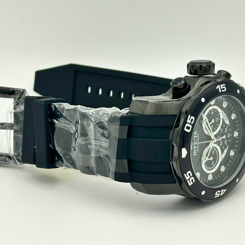 BRAND NEW Invicta Pro Diver Scuba JET BLACK Dial Chronograph Date Watch - Picture 6 of 9